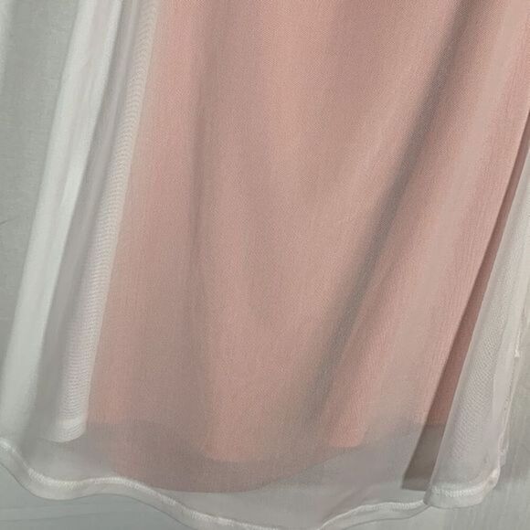 Fabletics Peach & White Mesh Athletic Workout Tank Top - Picture 3 of 7